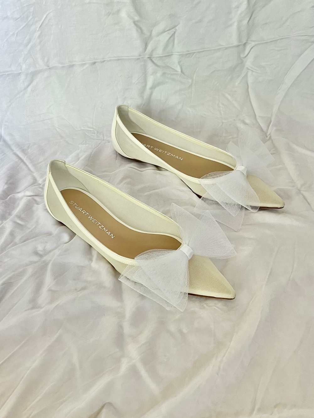 Stuart Weitzman Blushing Bow Ballerina Shoes - Picture 6 of 8